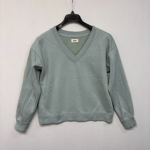 Pact Tops - Pact Women Organic Cotton Pullover Sweatshirt Size Medium V-Neck D045 -15
